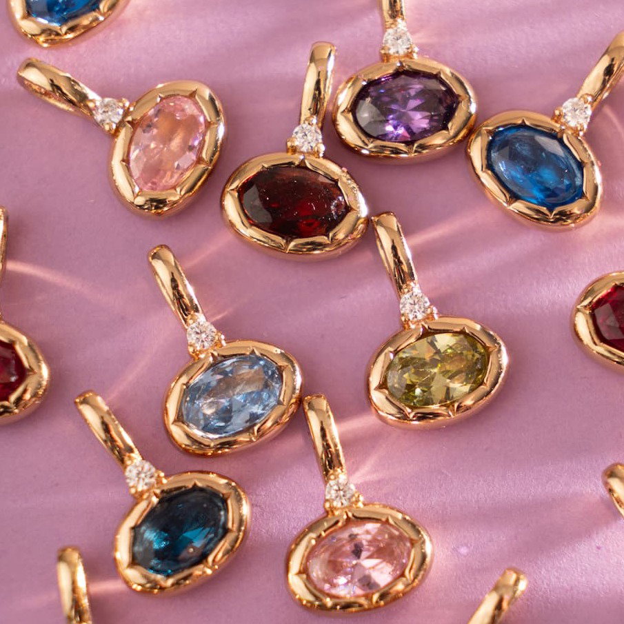 Oval birthstones