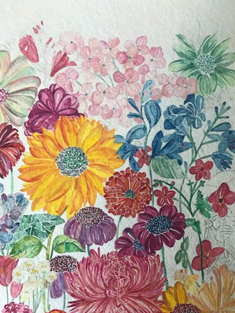 Painting the flowers