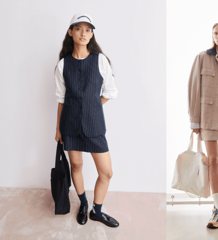 Frau in verschiedenen Outfits