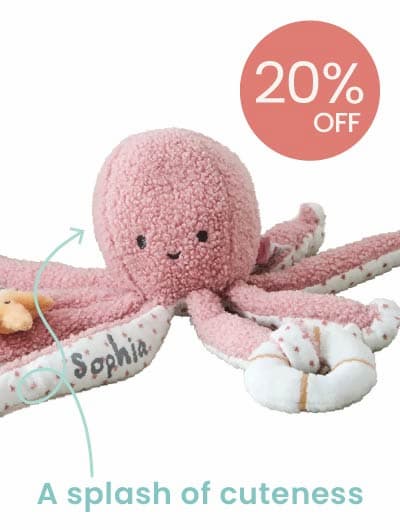 Personalised Pink Octopus Plush Toy