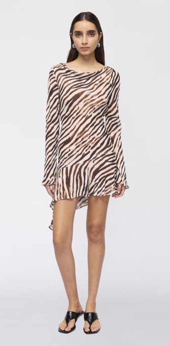 Gigi Zebra Long Sleeve Mini Dress
