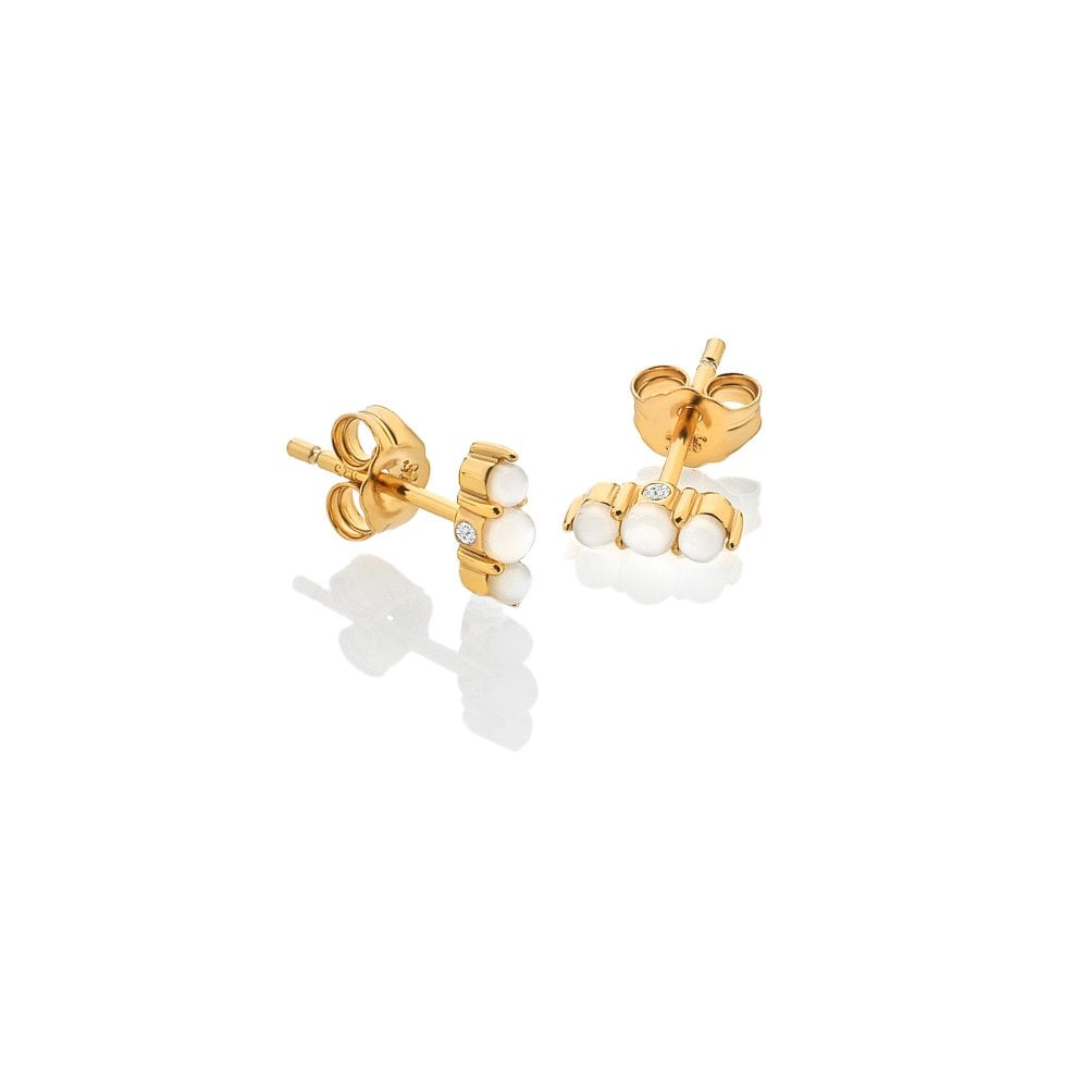 Image of HD X Golden Edit Calm Mother of Pearl Stud Earrings