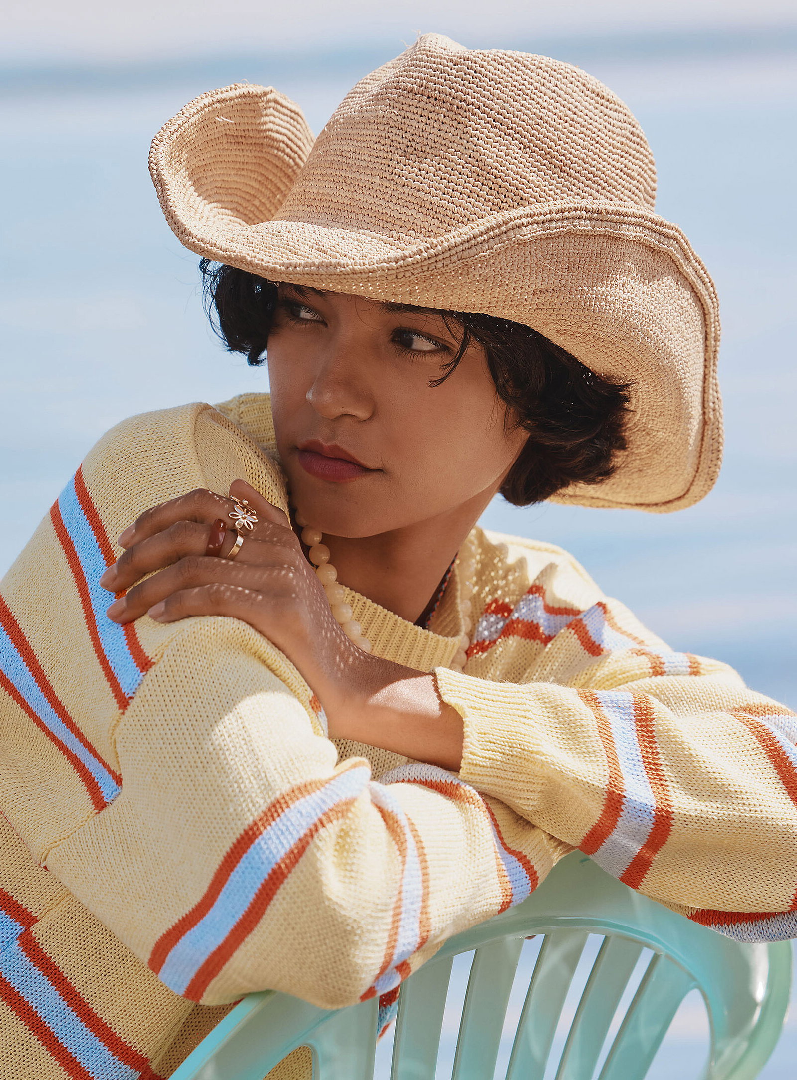 Minimalist raffia cowboy hat