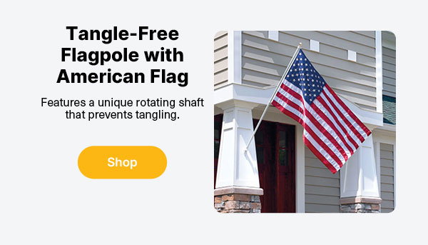Tangle Free Flagpole with American Flag
