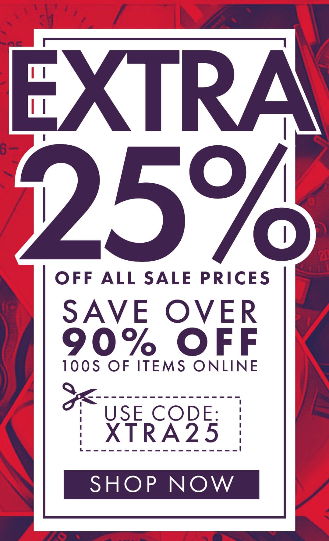 DOUBLE Discount - Get an extra 25% off sale prices