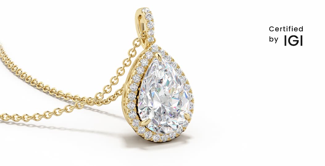 Classic Lab Diamond Teardrop Pendant