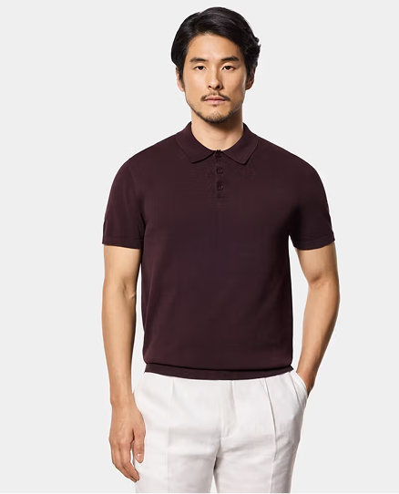 Chestnut Brown Premium Knitted Polo Shirt