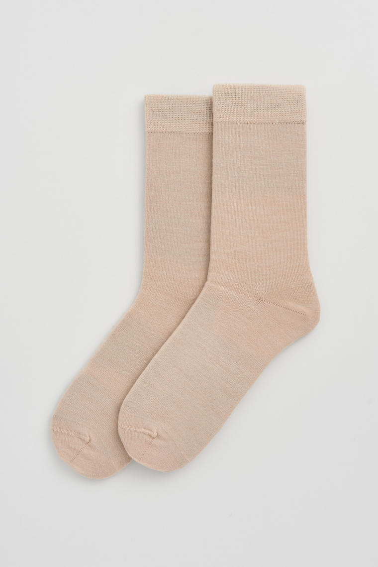 Milky Tea Beige Merino Socks