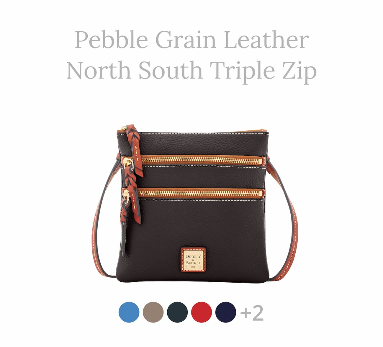 Pebble Grain North South Triple Zip