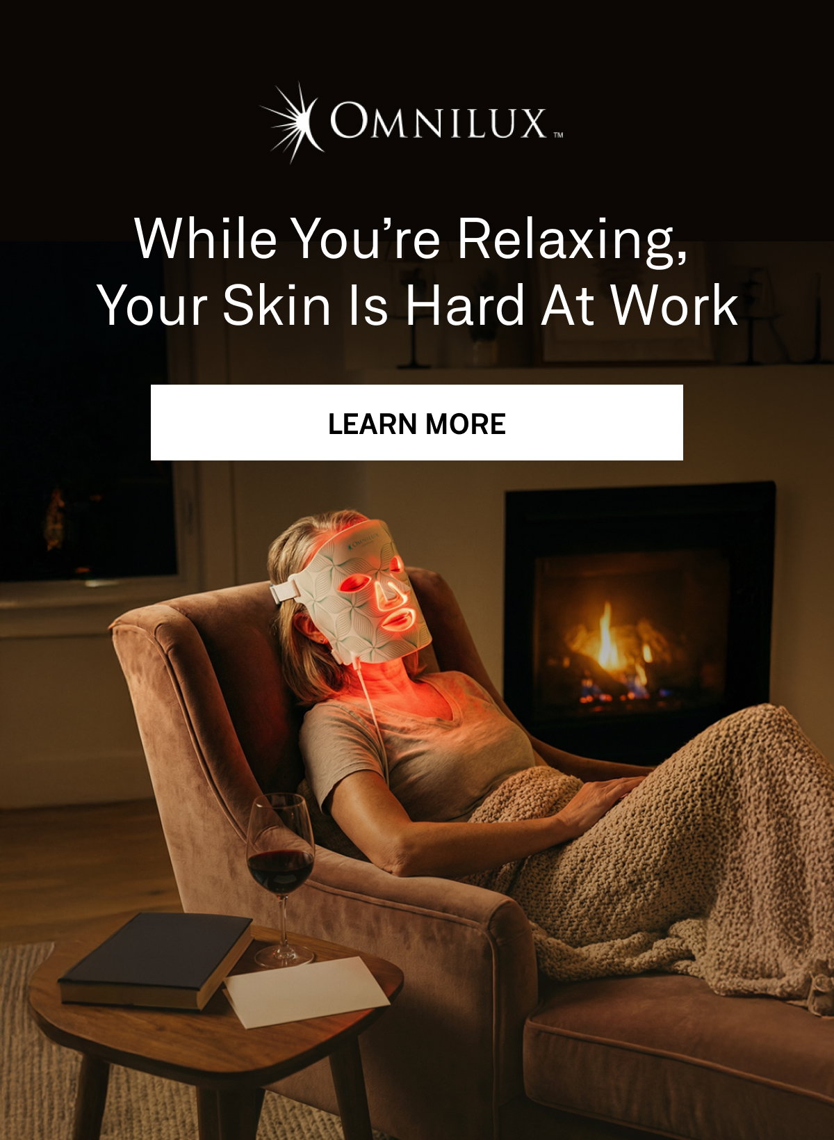 Omnilux LED light therapy works by delivering light energy that supports the skin's natural rejuvenation processes.