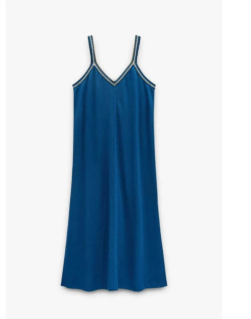 Plain midi dress with straps