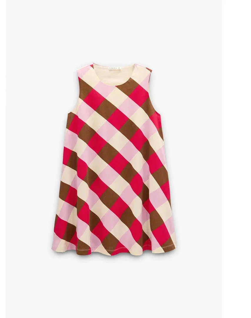 Short dress with colourful squares