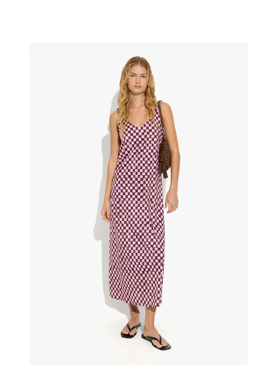 Long dress with squares