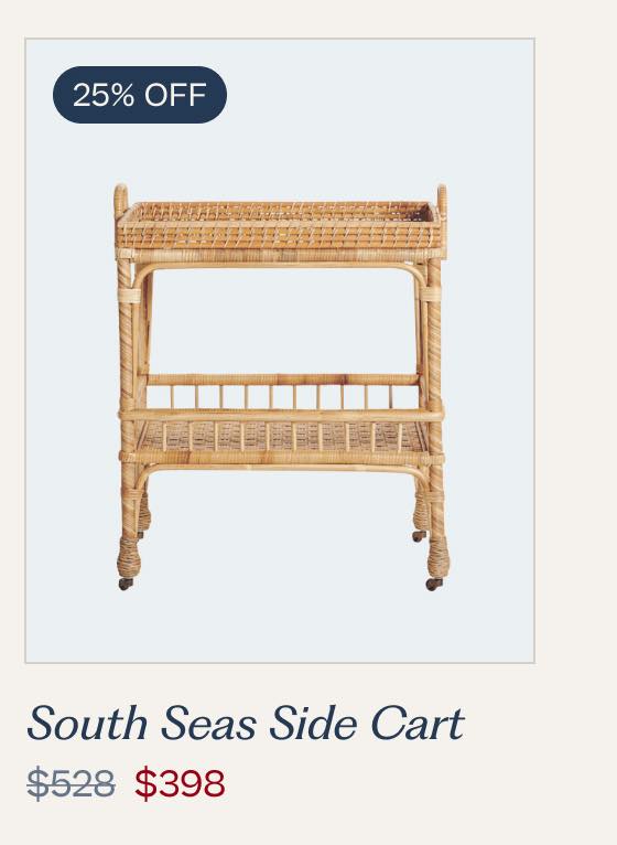 South Seas Rattan Side Cart