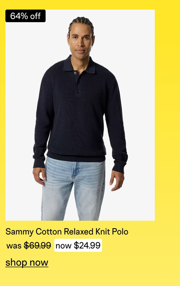 Navy Sammy Cotton Relaxed Knit Polo