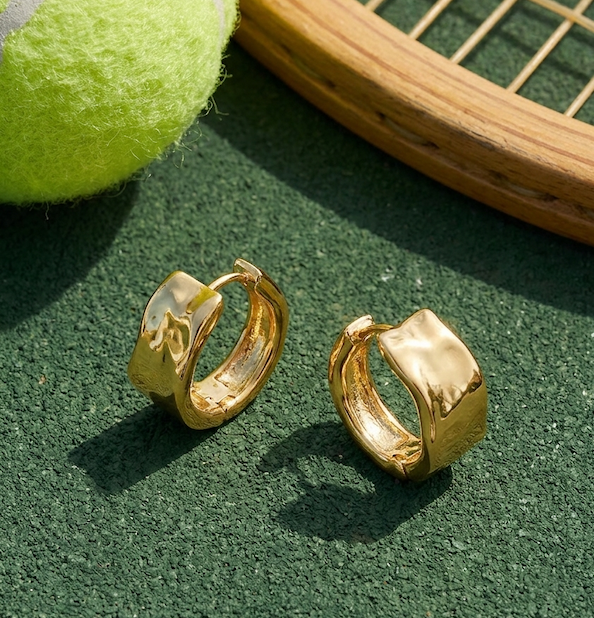 Get the Look | Wide Waterfall Huggie Hoops