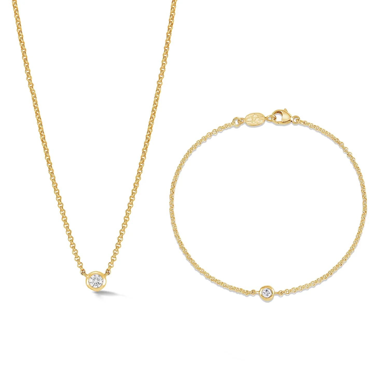 Image of White Sapphire Dewdrop Necklace and Bracelet Set