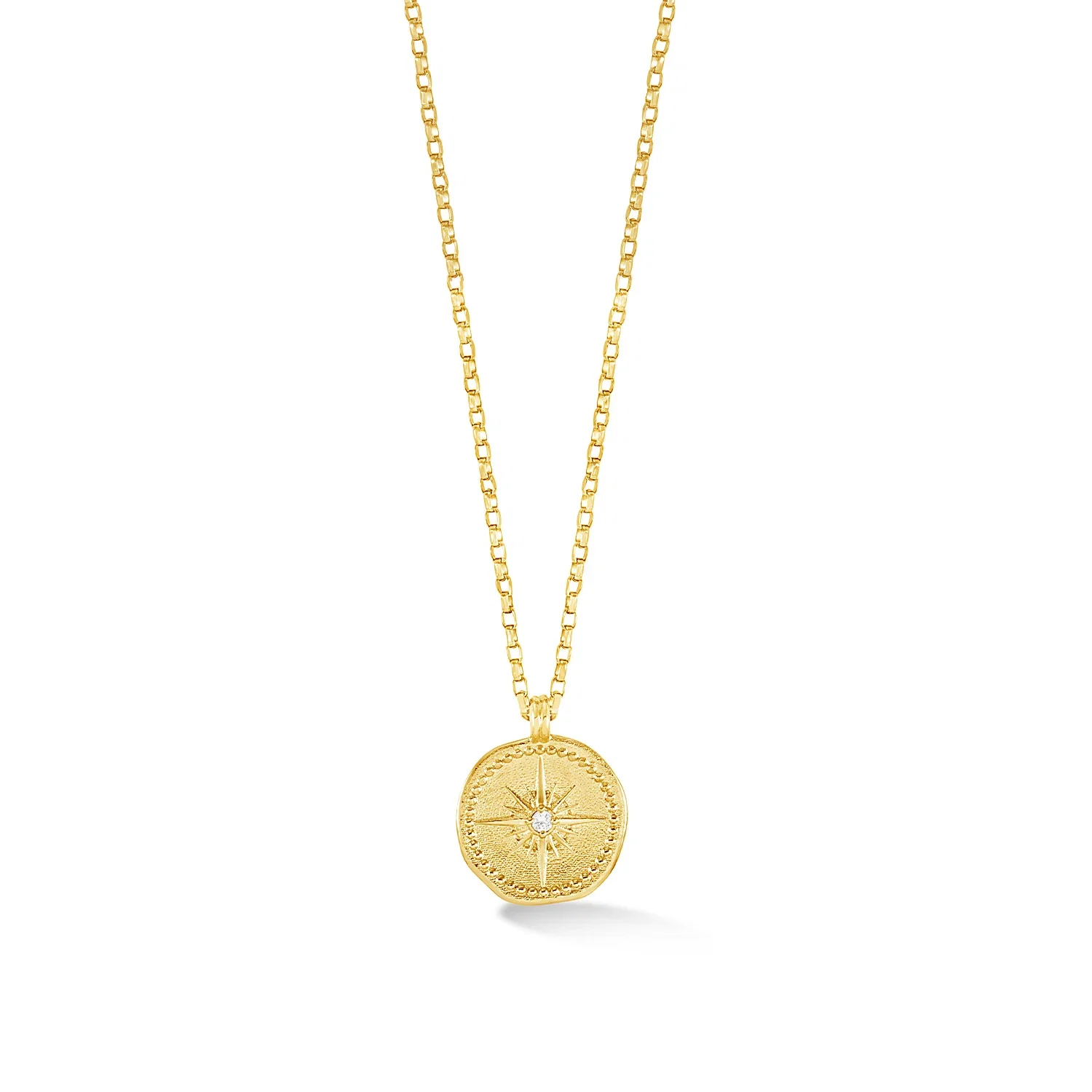 Image of 9k Gold Diamond True North Tiny Talisman Necklace