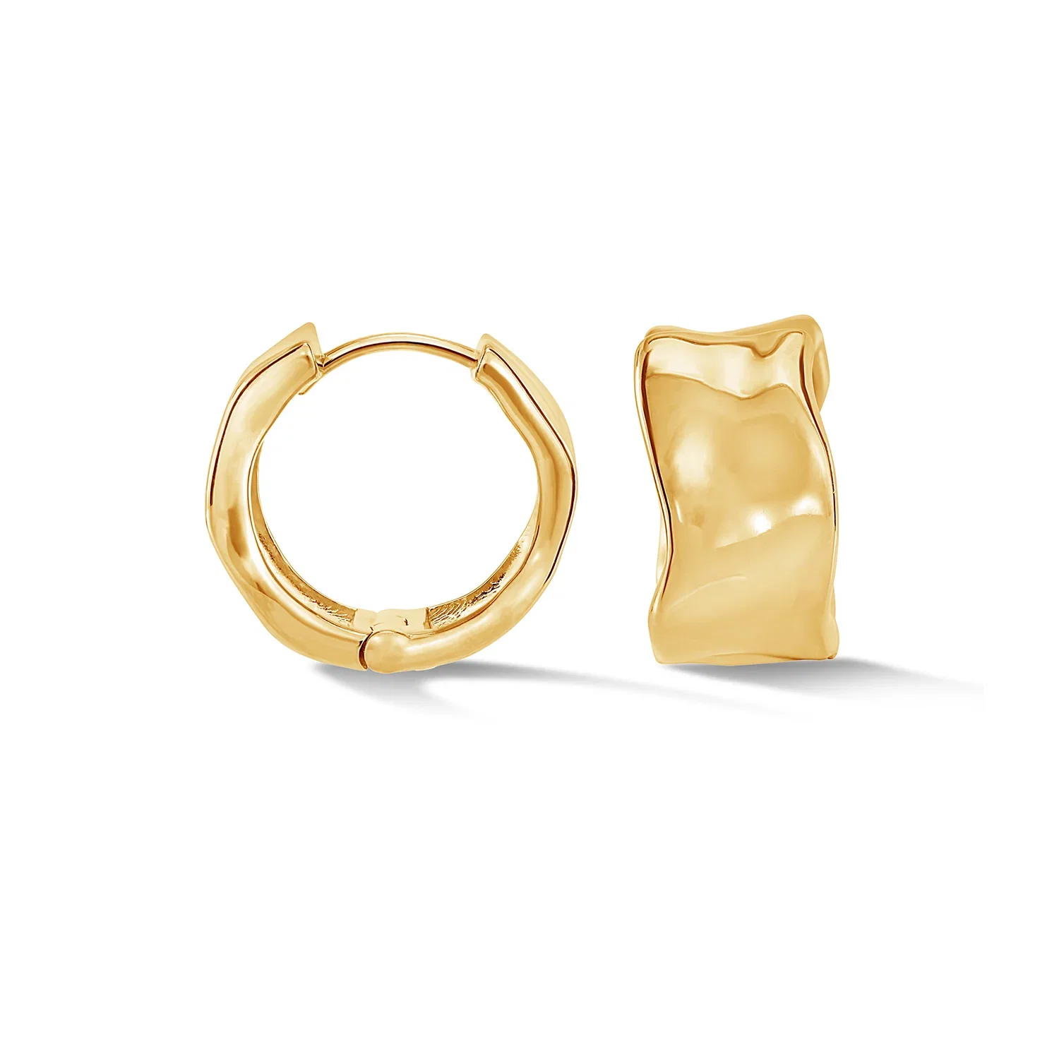 Image of Wide Waterfall Huggie Hoops