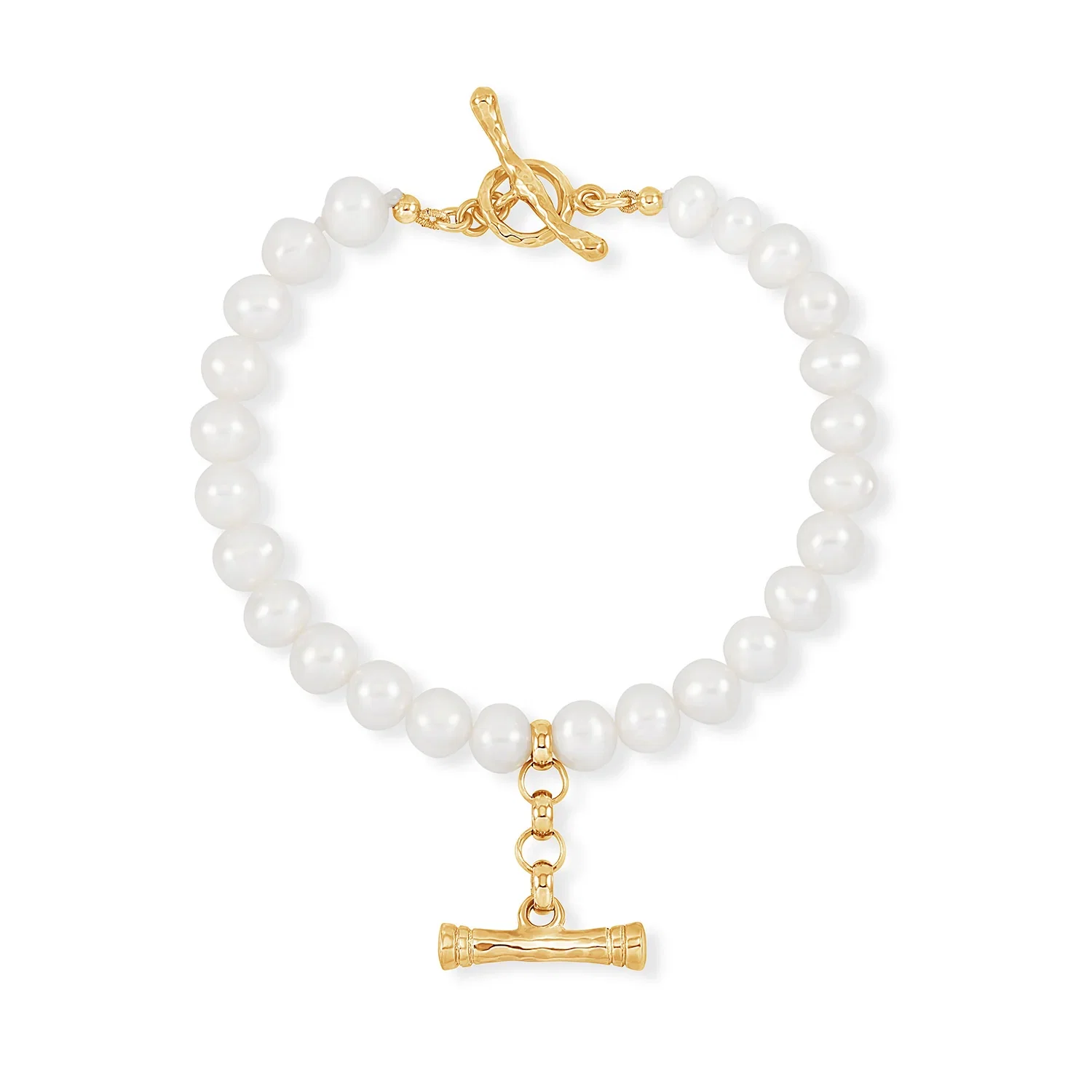 Image of White Pearl T-Bar Bracelet