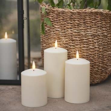 Lot de 3 Bougies d'Extérieur à LED TruGlow®