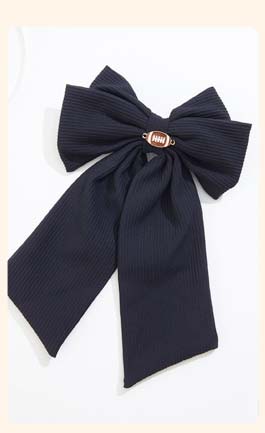 Shop Ribbed Black Football Charm Bow