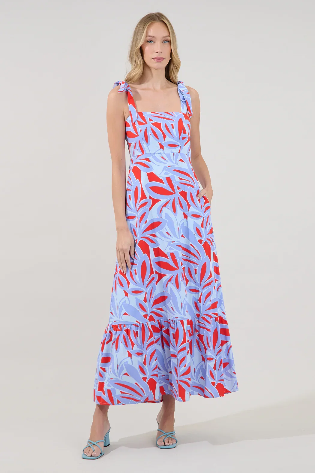 Image of Hendy Shoulder Tie Maxi Dress Areca