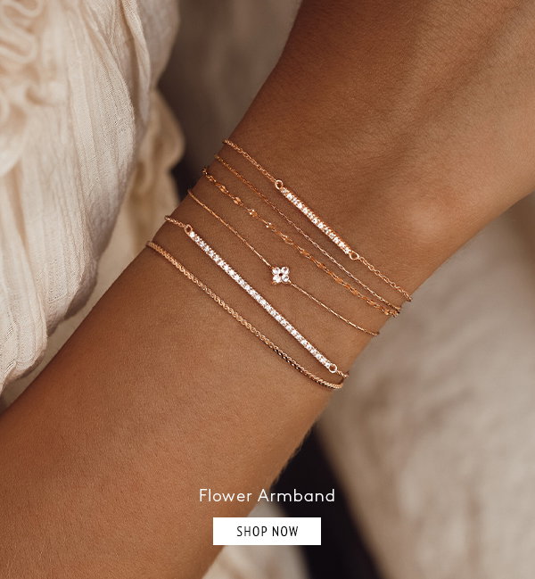 Flower Armband - rosévergoldet, vier Topase