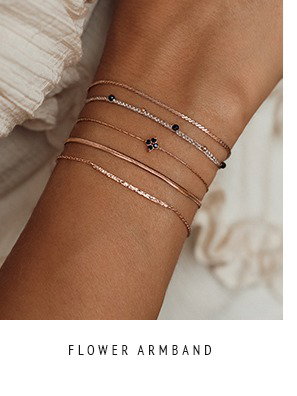 Flower Armband - rosévergoldet, vier Spinell Steine