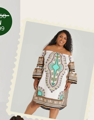 Off The Shoulder Printed Dress