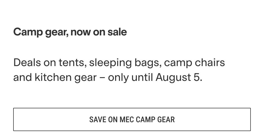 MEC camp gear