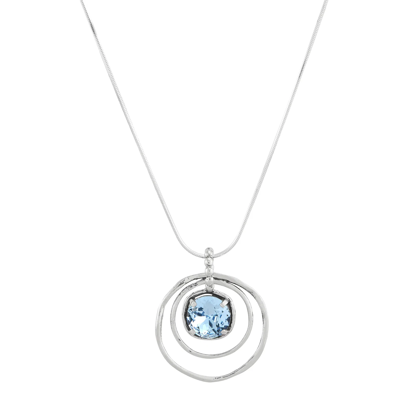 Cooling Out Pendant Necklace, Blue Crystal