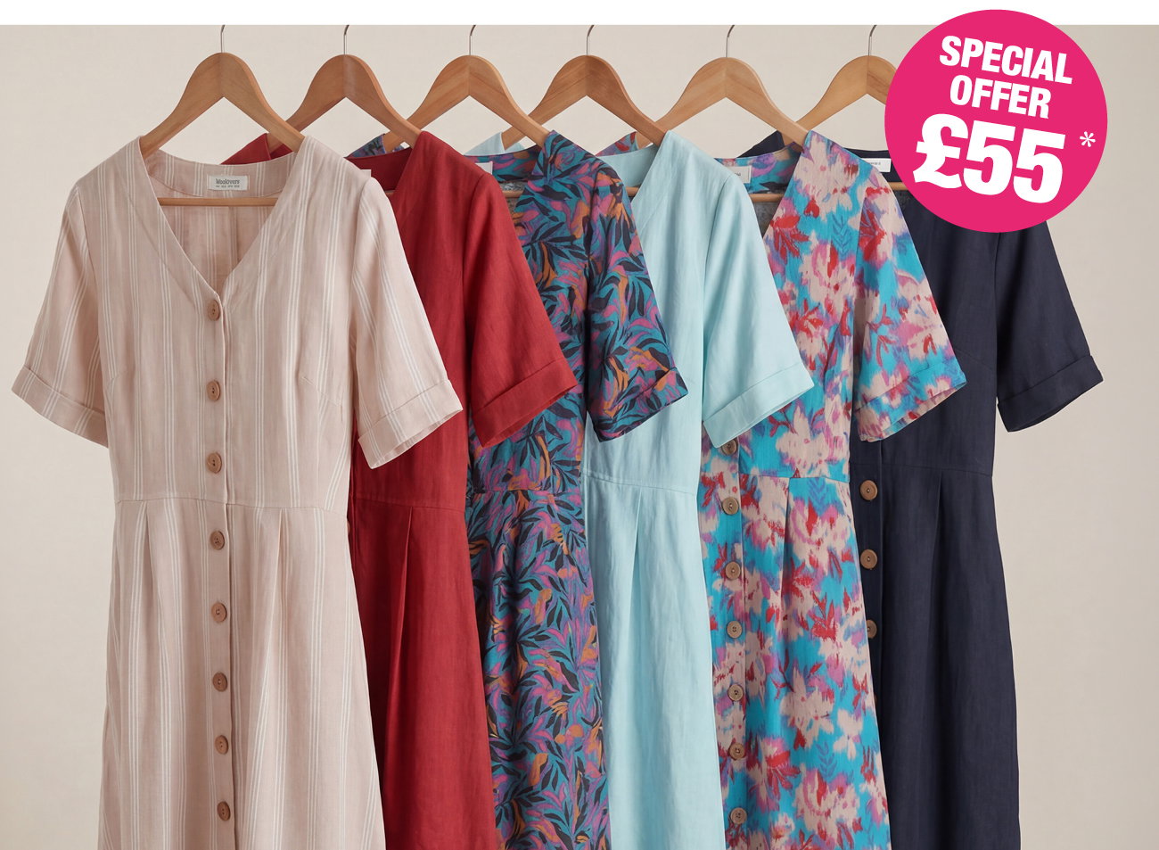 Button Through Linen Dress