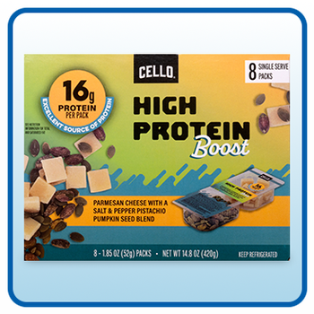 Cello High Protein Boost Single Serve Snack Packs, 1.85 oz, 8-Count