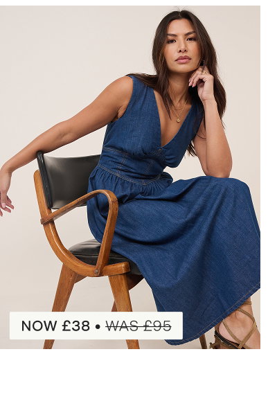 Mid-Wash Jackson Denim Midi Dress