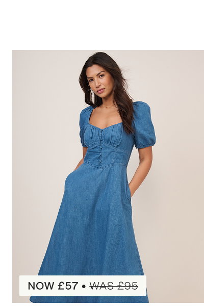 Blue Denim Tulla Midi Dress