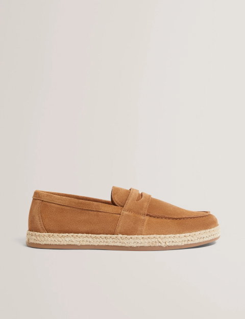 BRUNELO Suede Espadrille Penny Loafers