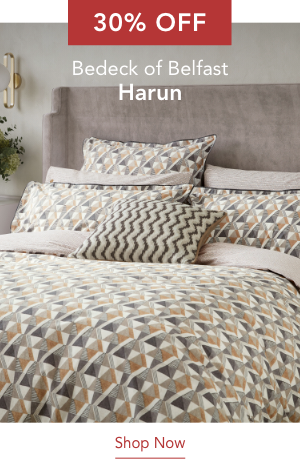 30% Off Bedeck of Belfast Harun Bedding in Charcoal & Tan