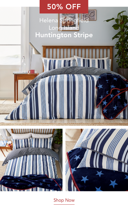 50% Off Helena Springfield Long Island Huntington Stripe Bedding in Blue