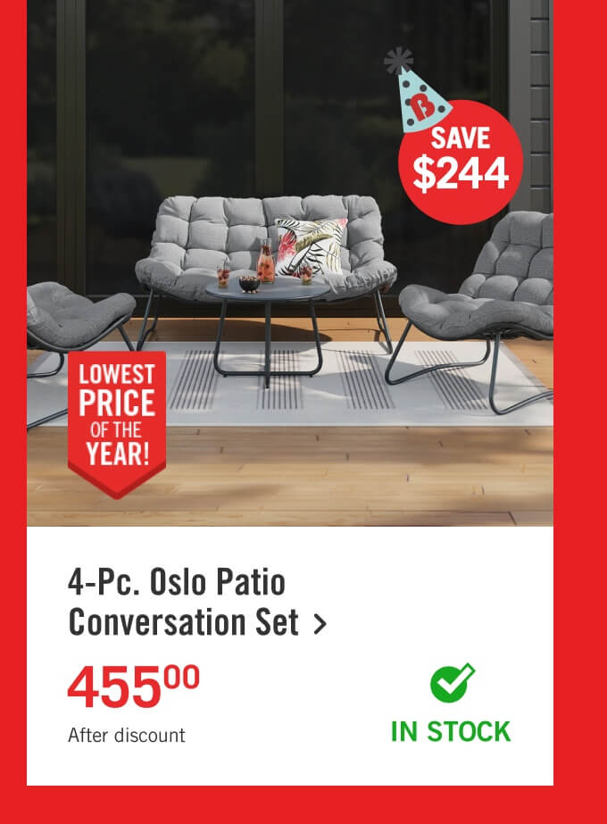 4-Pc. Oslo Patio Conversation Set.