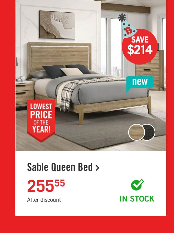 Sable Queen Bed.