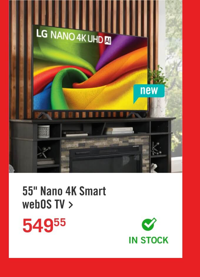 55" NU850 Nano 4K Smart webOS TV.