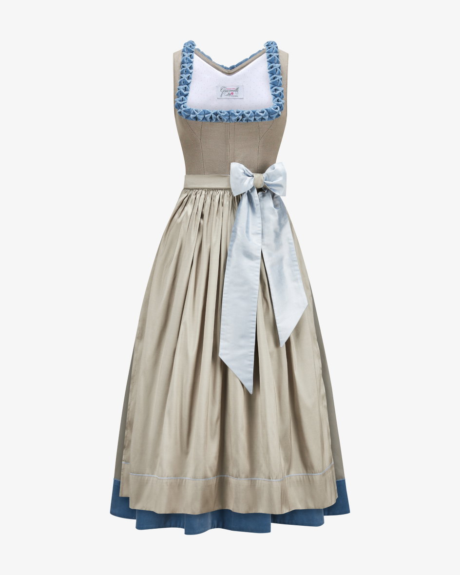 Dirndl Gaia lang mit Seidenschürze