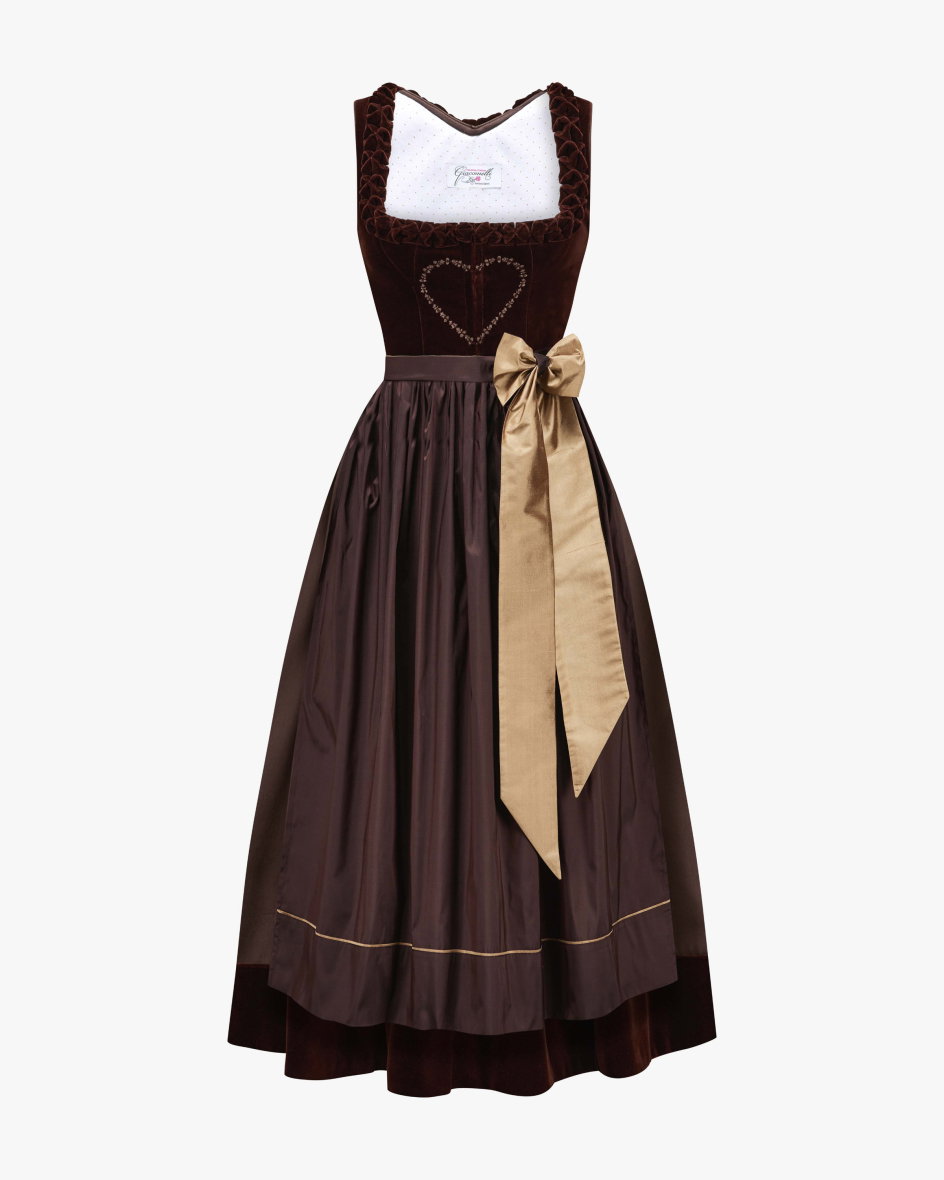 Midi-Dirndl Gaia mit Seidenschürze