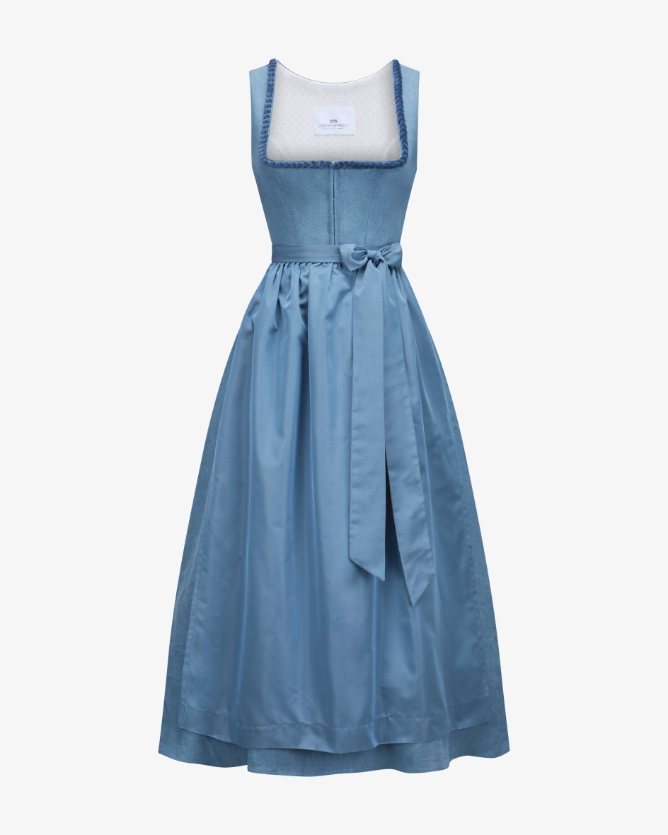 Wiesn-Leinendirndl lang mit Schürze 
