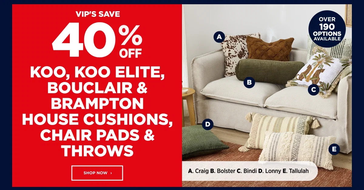 Koo, Koo Elite, Bouclair & Brampton House Cushions, Chair Pads & Throws