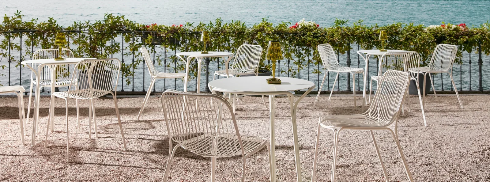Colourful Kartell Battery lamps on a table: bright ideas for summer