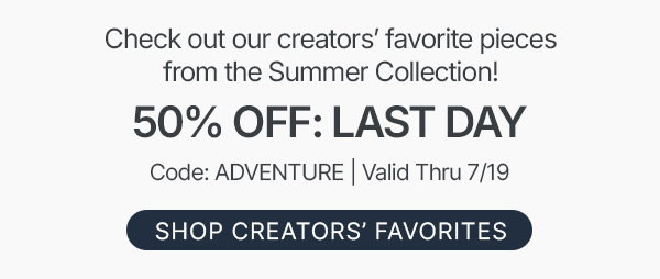 50% off last day - shop now