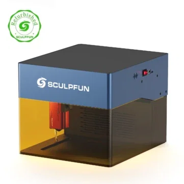 [EU Direct]Refurbished SCULPFUN iCube Pro 5W(BT) Laser Engraver Portable Laser Engraving Machine with Smoke Filter Temperature Alarm 125x125mm Engraving Area