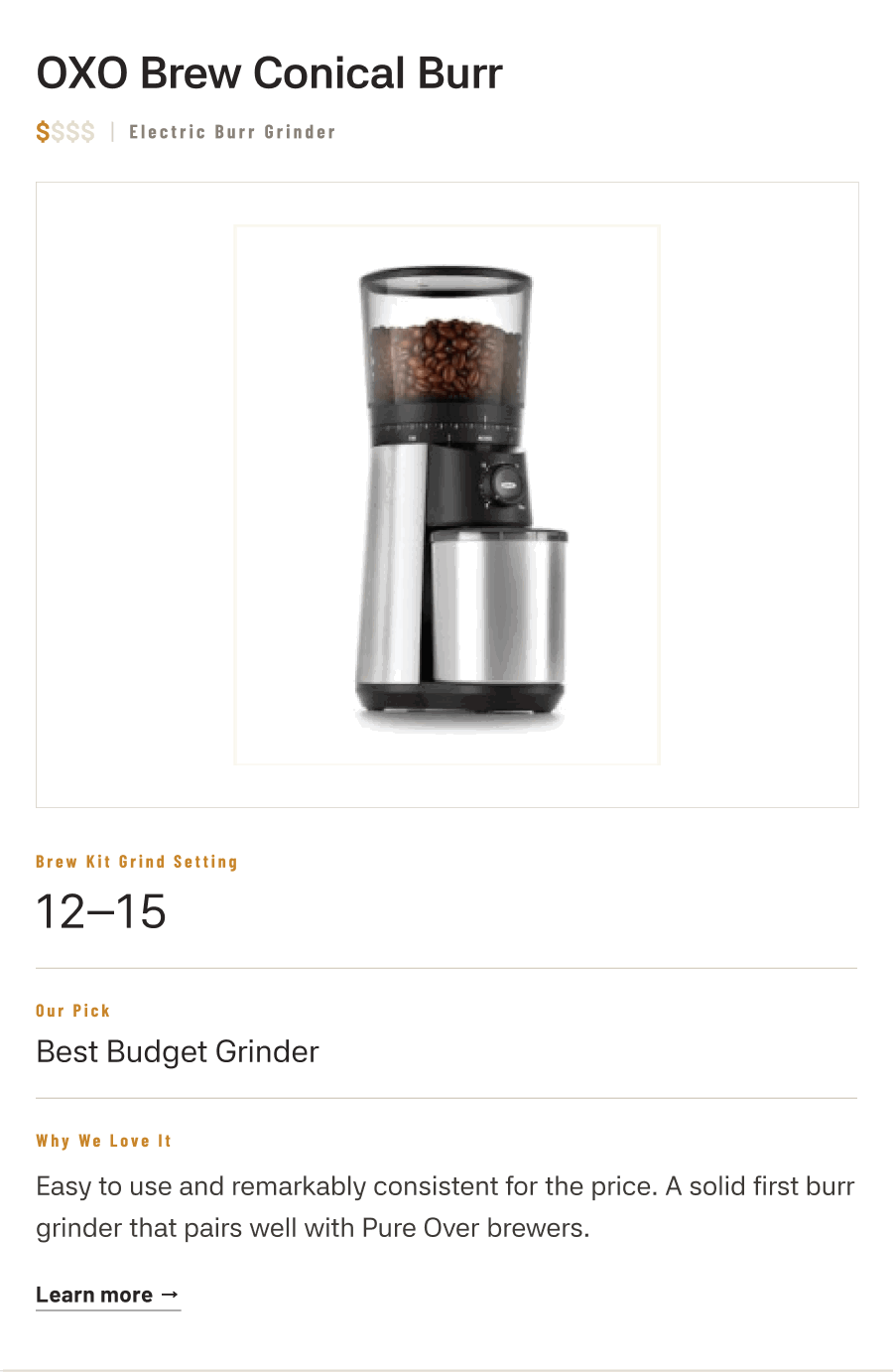 OXO Brew Conical Burr 
